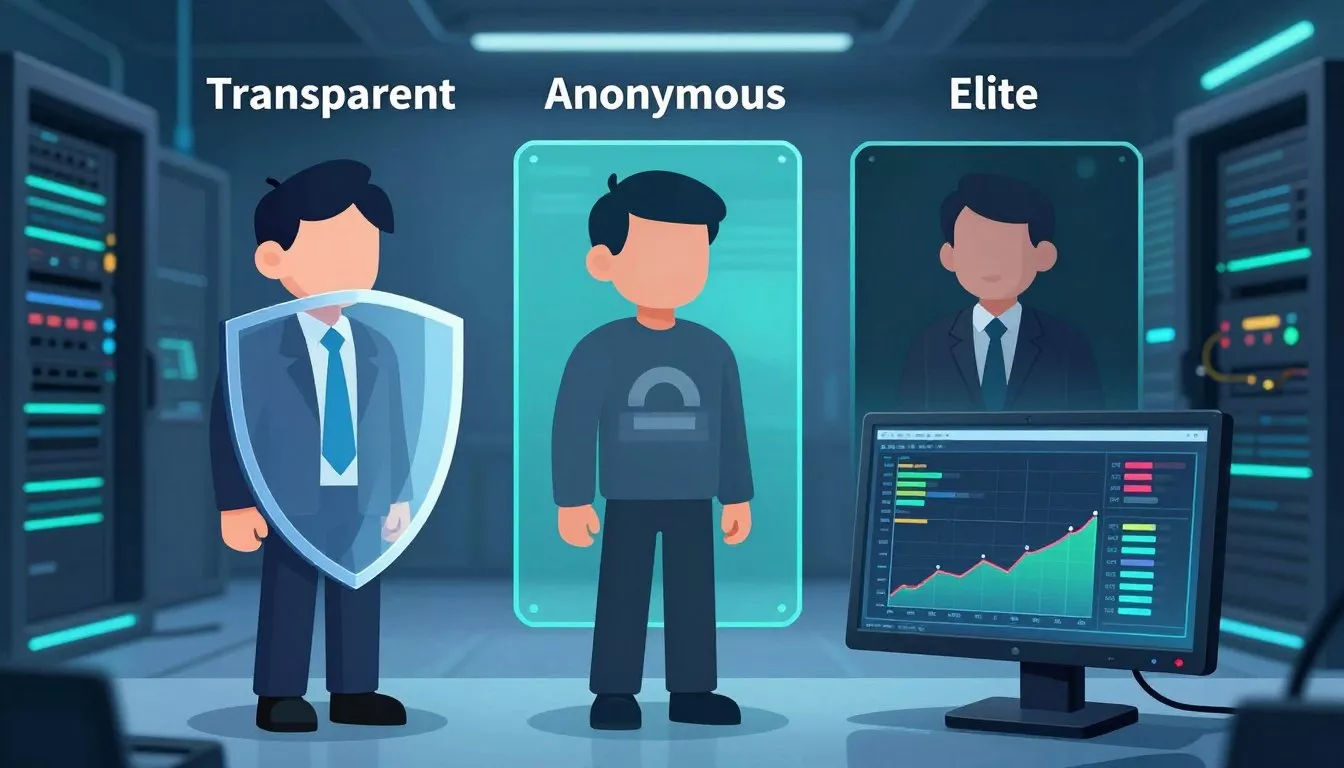 Transparent vs. Anonymous vs. Elite Prox...